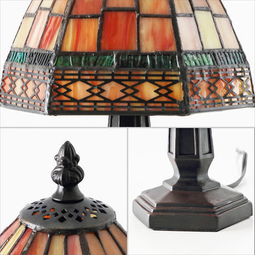 Carter Tiffany Style 12" LED Table Lamp - JONATHAN Y